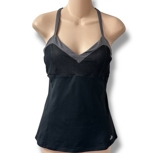 ALO Yoga Tops - ALO YOGA Womens Blossom Padded Bra Mesh Tank Top Size S